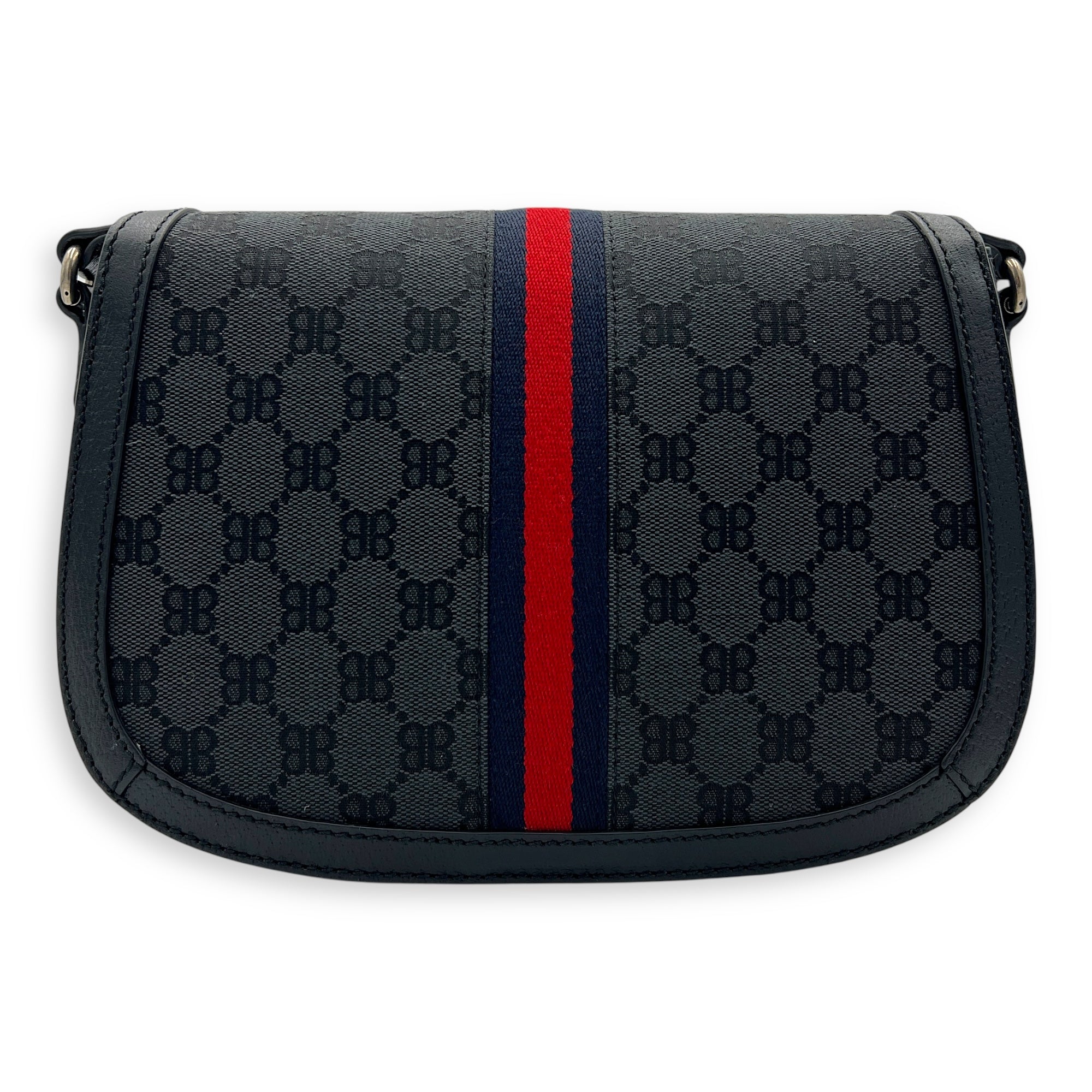 The Hacker Project Ophidia Shoulder Bag Black in Canvas, Silver hardware