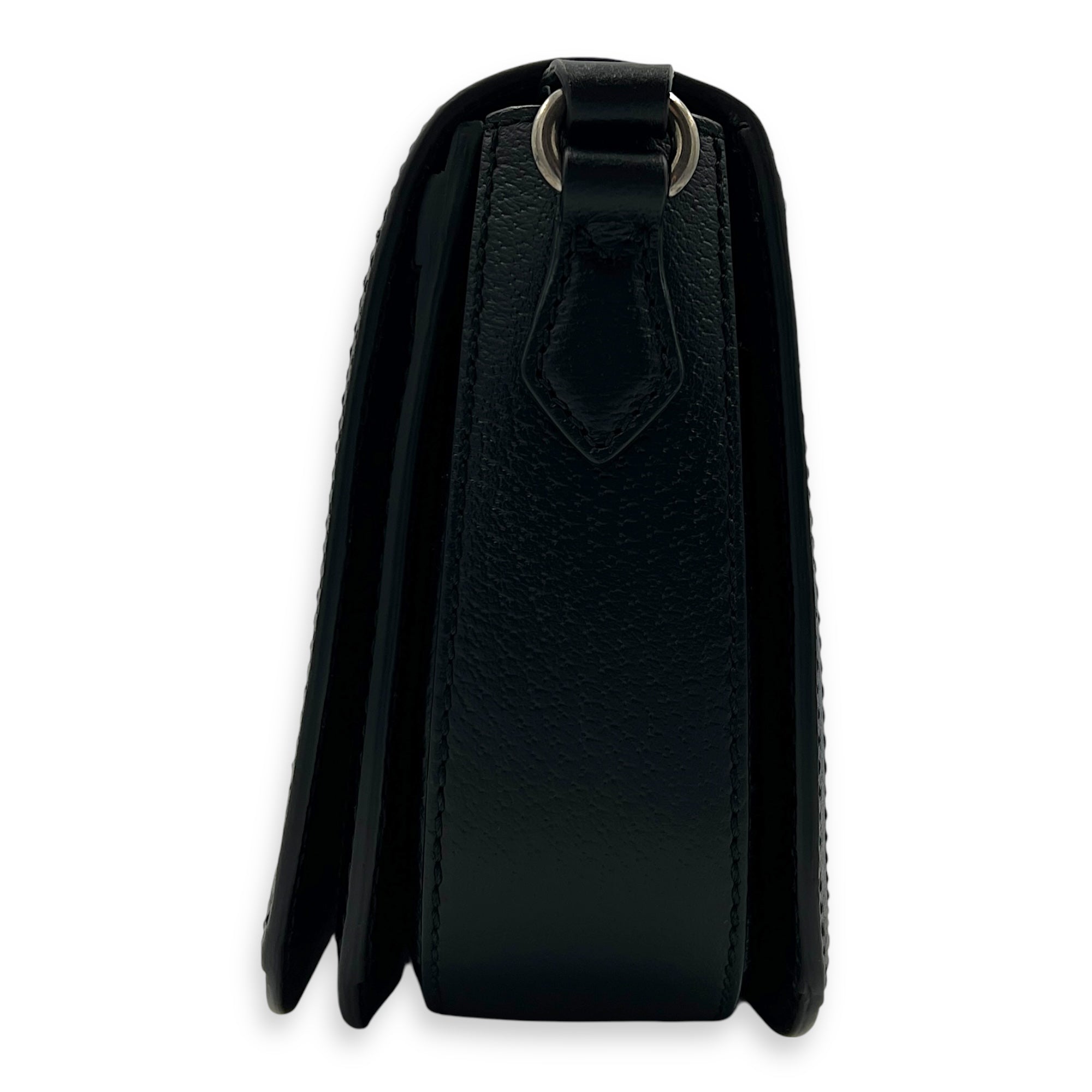 The Hacker Project Ophidia Shoulder Bag Black in Canvas, Silver hardware