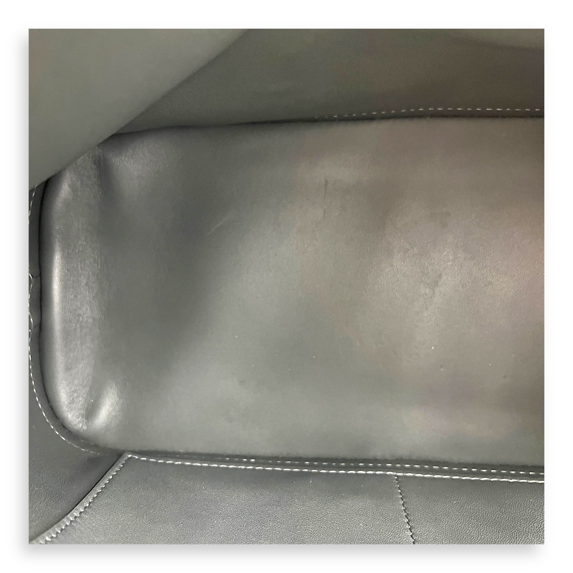 Alma Top Handle Bag PM Grey in Ostrich, Gold hardware