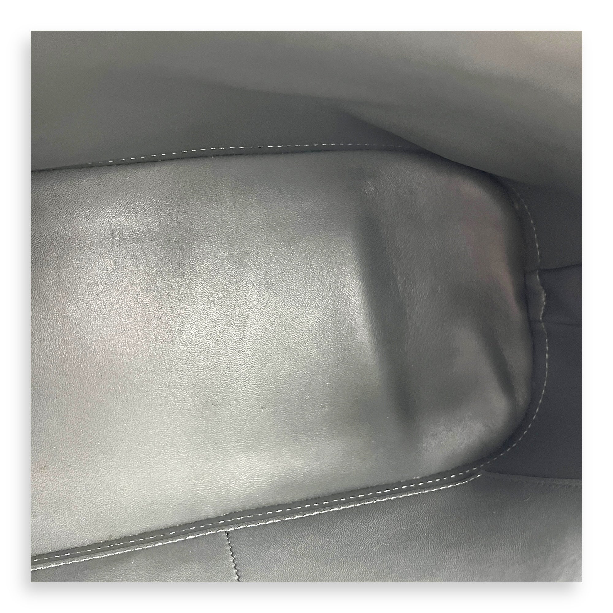 Alma Top Handle Bag PM Grey in Ostrich, Gold hardware