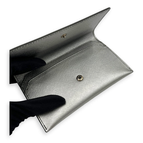 SAFFIANO WALLET Wallet Silver in Calfskin, Silver hardware