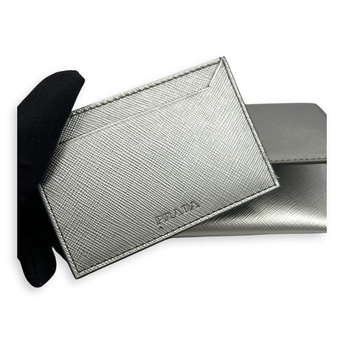 SAFFIANO WALLET Wallet Silver in Calfskin, Silver hardware