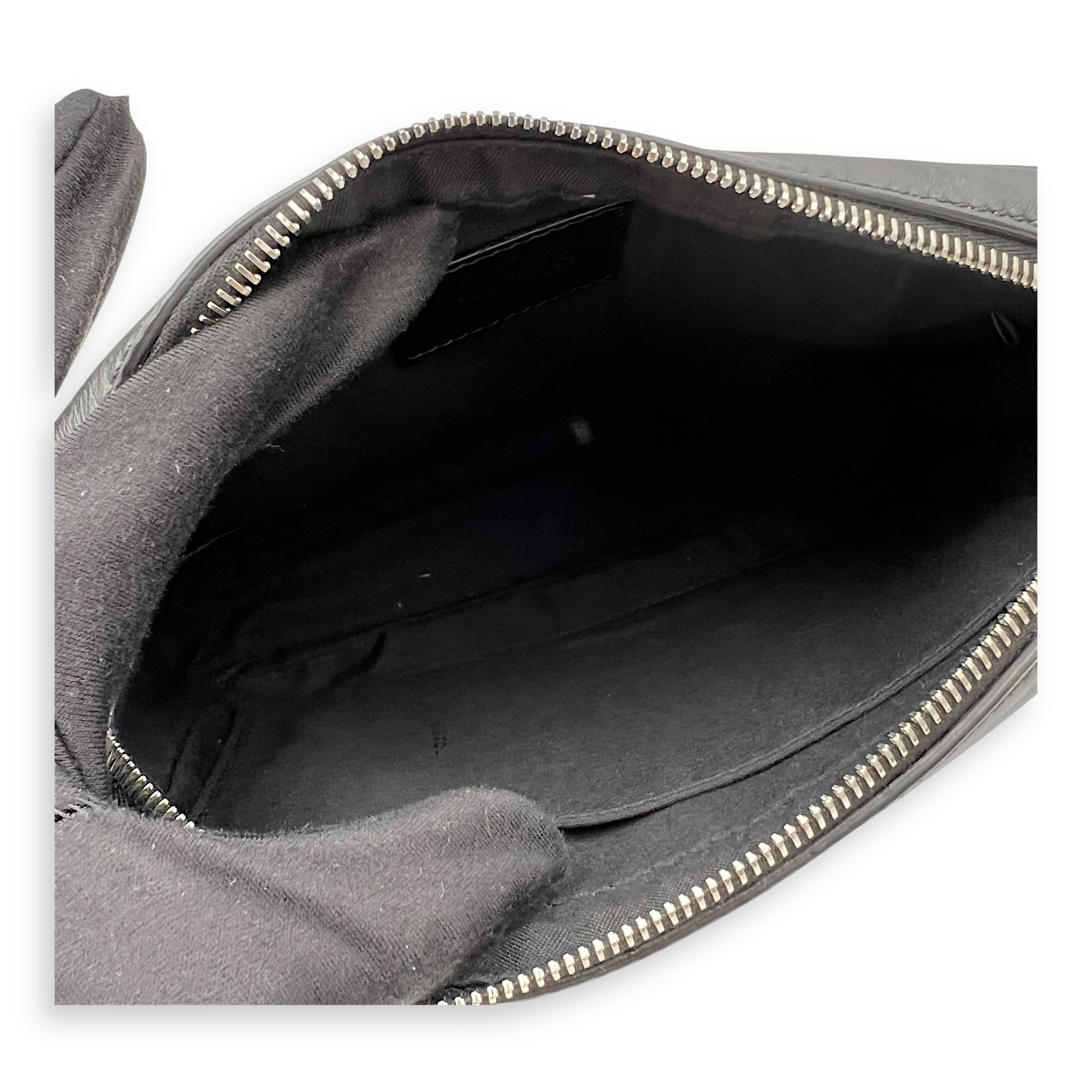 Camera Black Crossbody Bag in Coated Canvas, Silver hardware