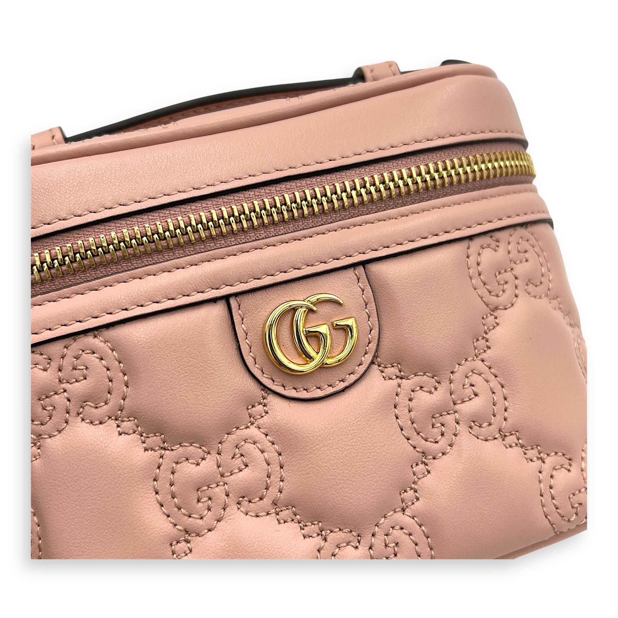 GG Vanity Bag Pink in Calfskin, Gold hardware