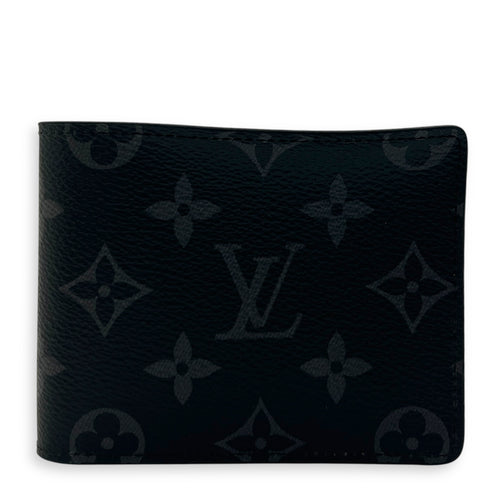 Eclipse Bifold Black Wallet in Coated Canvas