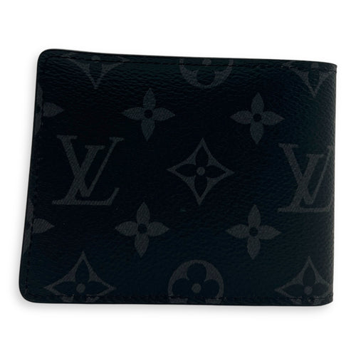 Eclipse Bifold Black Wallet in Coated Canvas