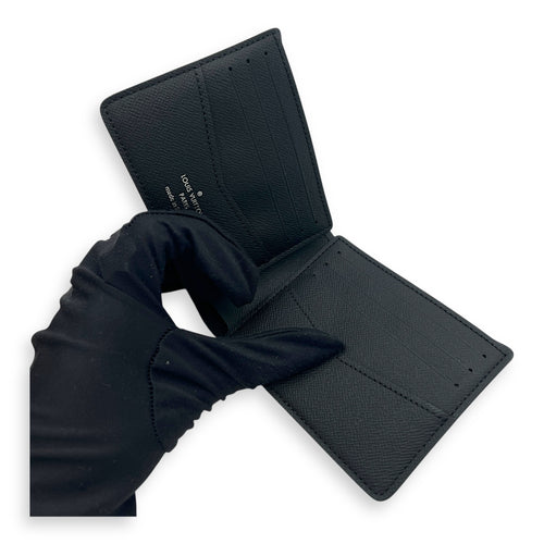 Eclipse Bifold Black Wallet in Coated Canvas