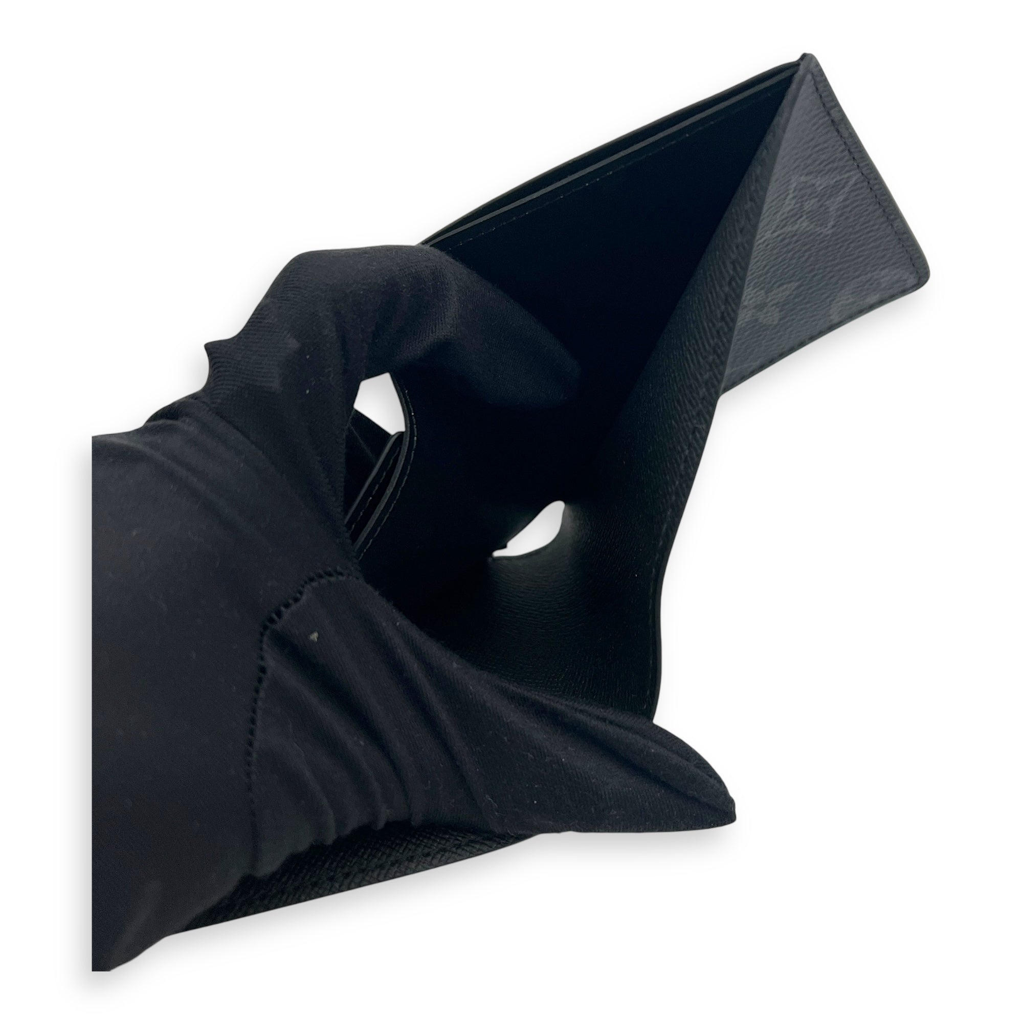 Eclipse Bifold Black Wallet in Coated Canvas