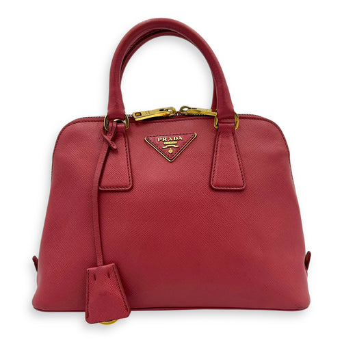 Promenade  Top Handle Bag Pink in Saffiano Leather, Gold hardware