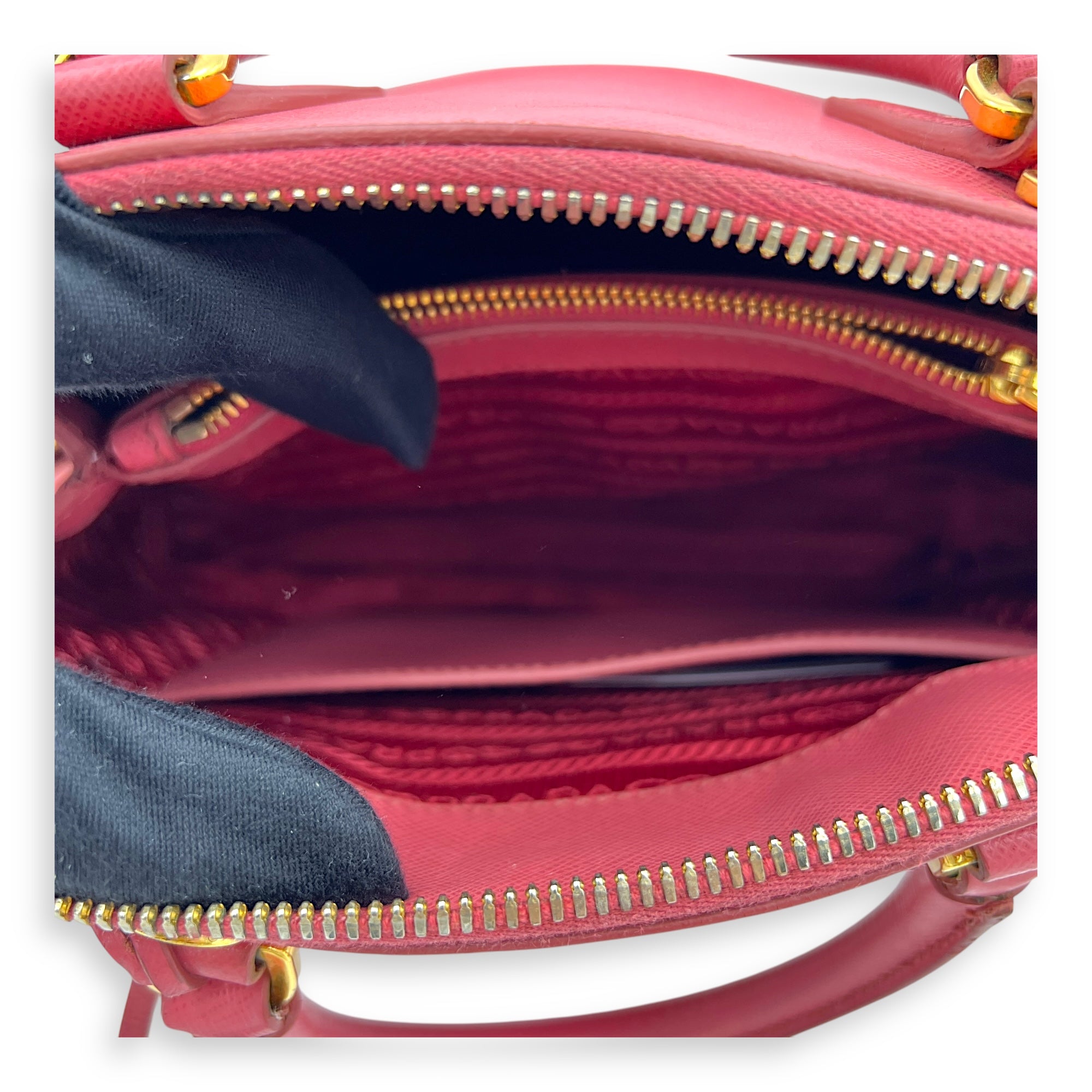 Promenade  Top Handle Bag Pink in Saffiano Leather, Gold hardware