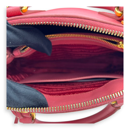 Promenade  Top Handle Bag Pink in Saffiano Leather, Gold hardware