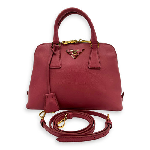 Promenade  Top Handle Bag Pink in Saffiano Leather, Gold hardware
