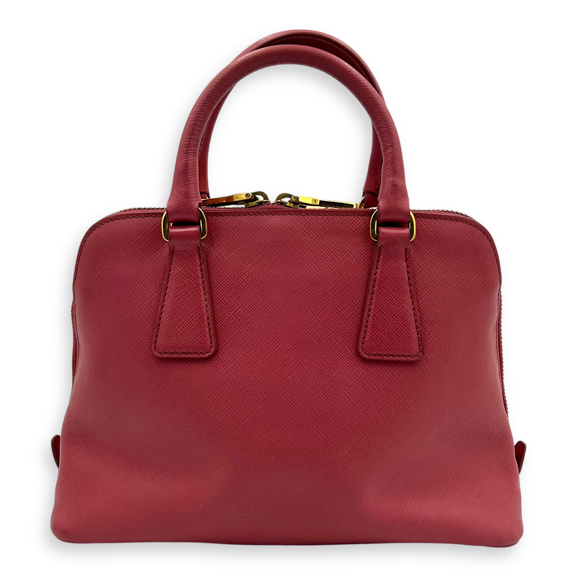Promenade  Top Handle Bag Pink in Saffiano Leather, Gold hardware