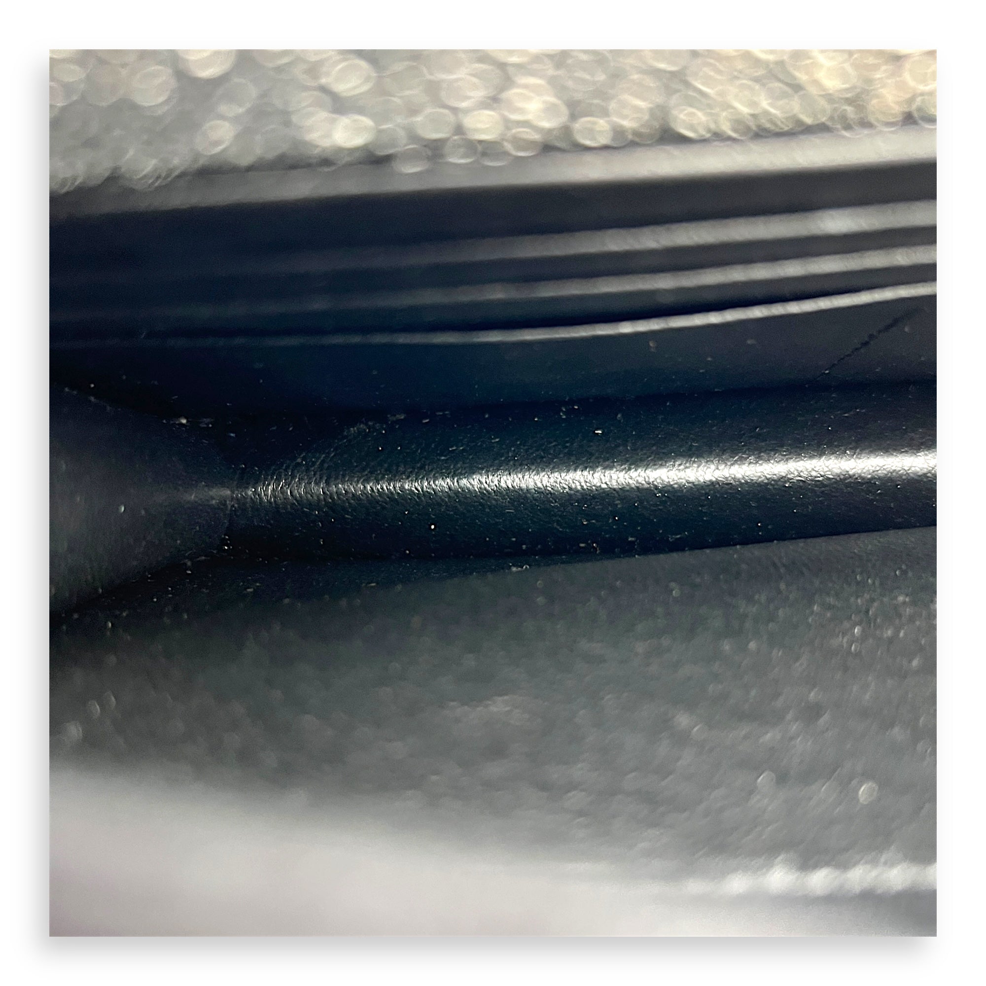 Logo Wallet On Chain Silver in Calfskin, Gold hardware