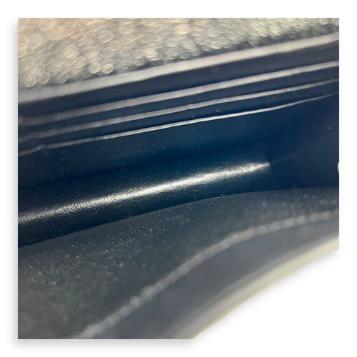 Logo Wallet On Chain Silver in Calfskin, Gold hardware