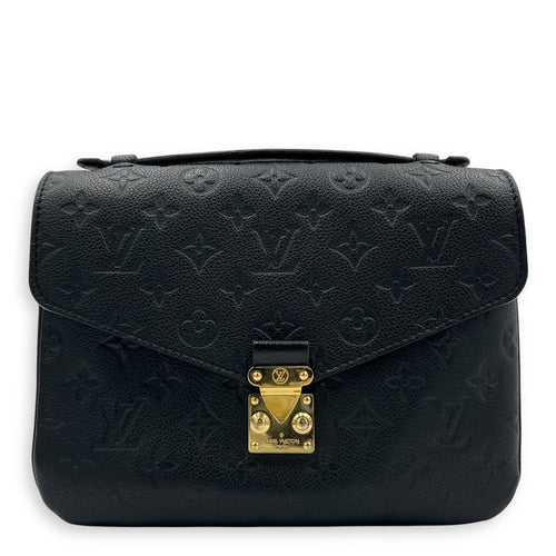 Metis Shoulder Bag Black in Empreinte Leather, Gold hardware