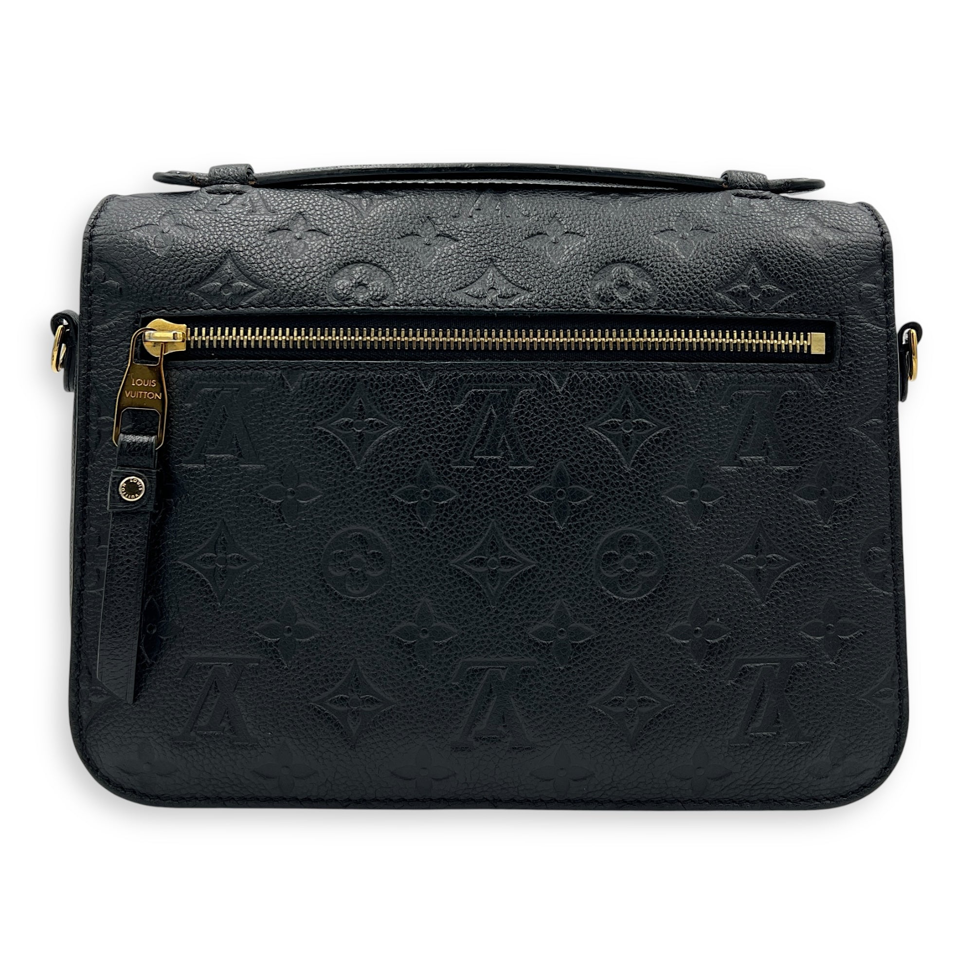 Metis Shoulder Bag Black in Empreinte Leather, Gold hardware