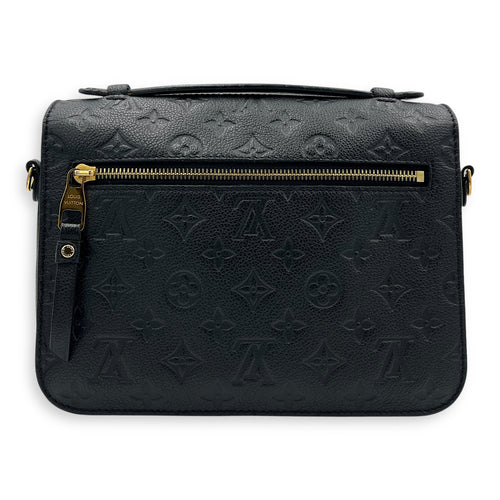 Metis Shoulder Bag Black in Empreinte Leather, Gold hardware