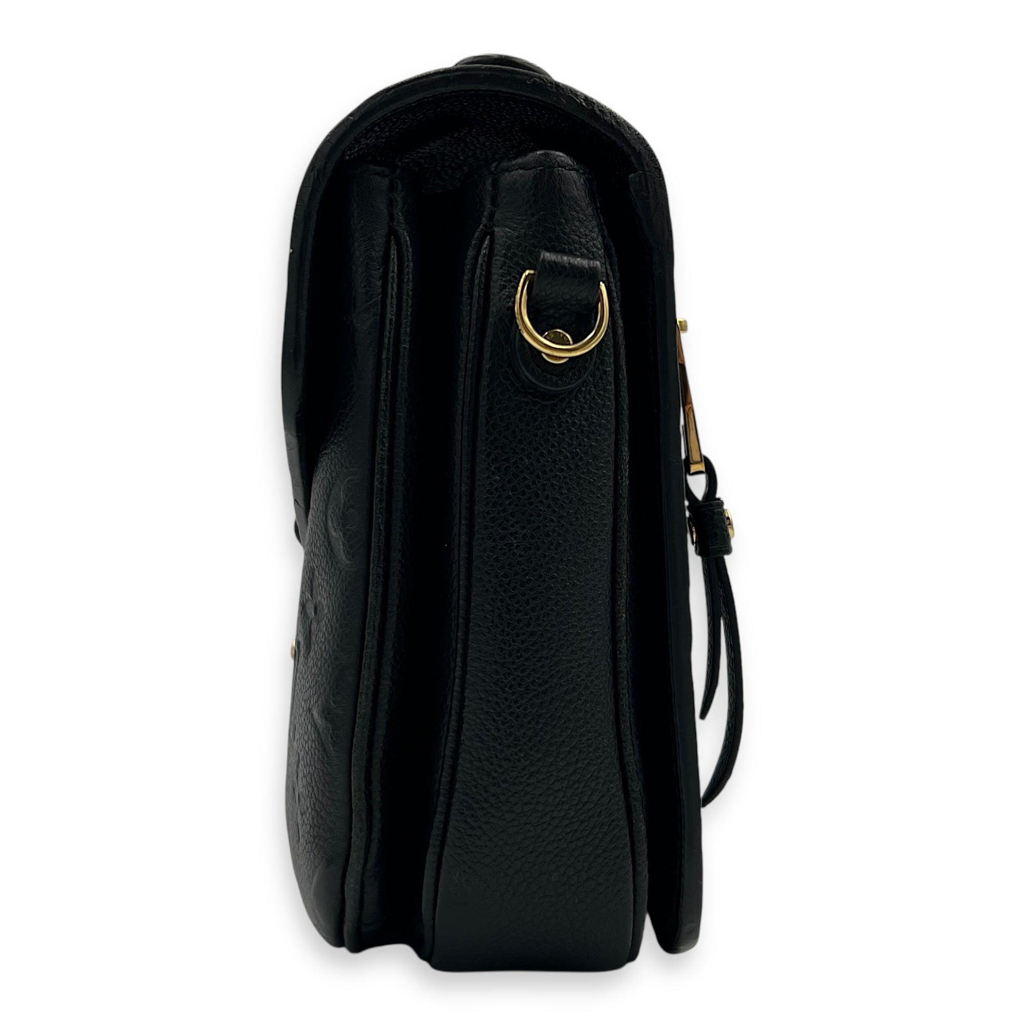 Metis Shoulder Bag Black in Empreinte Leather, Gold hardware
