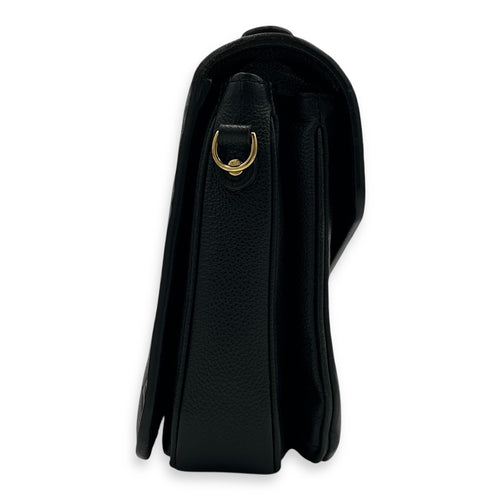 Metis Shoulder Bag Black in Empreinte Leather, Gold hardware