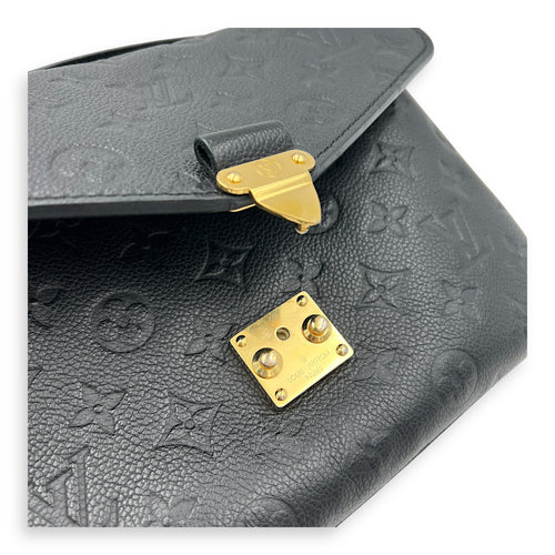 Metis Shoulder Bag Black in Empreinte Leather, Gold hardware