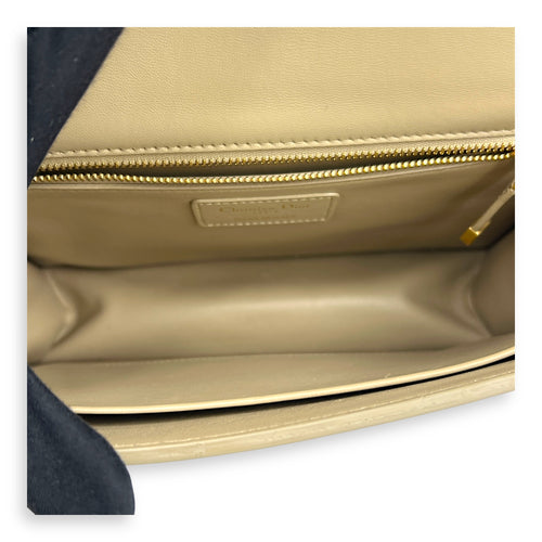 30 Montaigne Beige Shoulder Bag in Calfskin, Gold hardware
