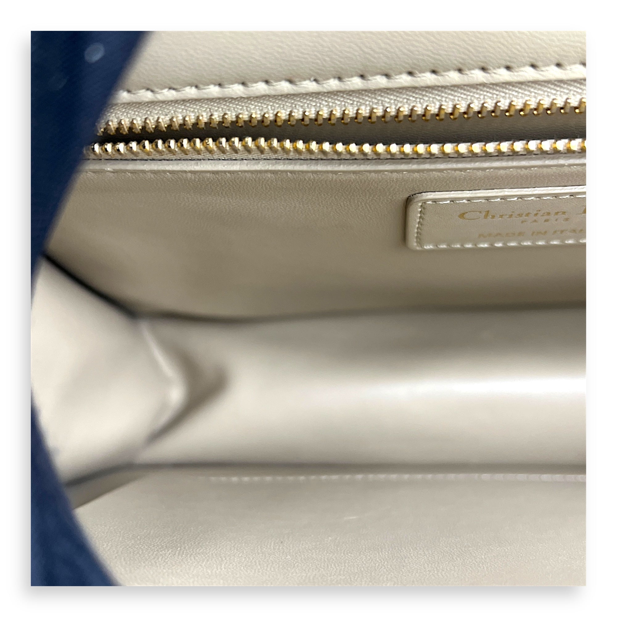 30 Montaigne Beige Shoulder Bag in Calfskin, Gold hardware