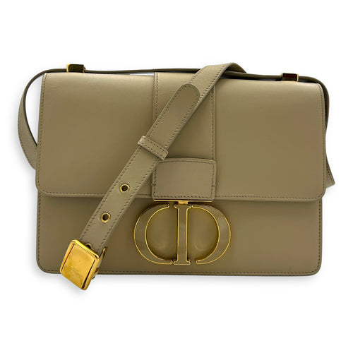 30 Montaigne Beige Shoulder Bag in Calfskin, Gold hardware