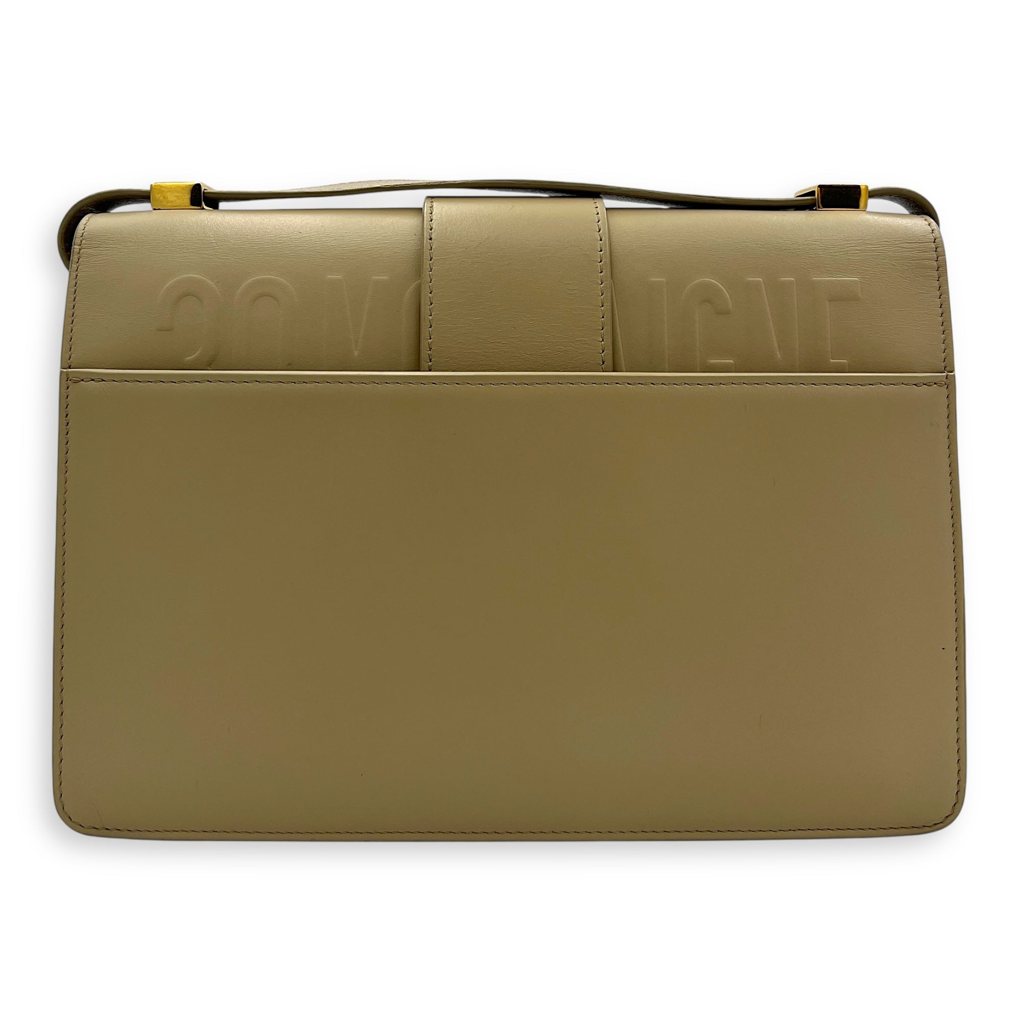 30 Montaigne Beige Shoulder Bag in Calfskin, Gold hardware