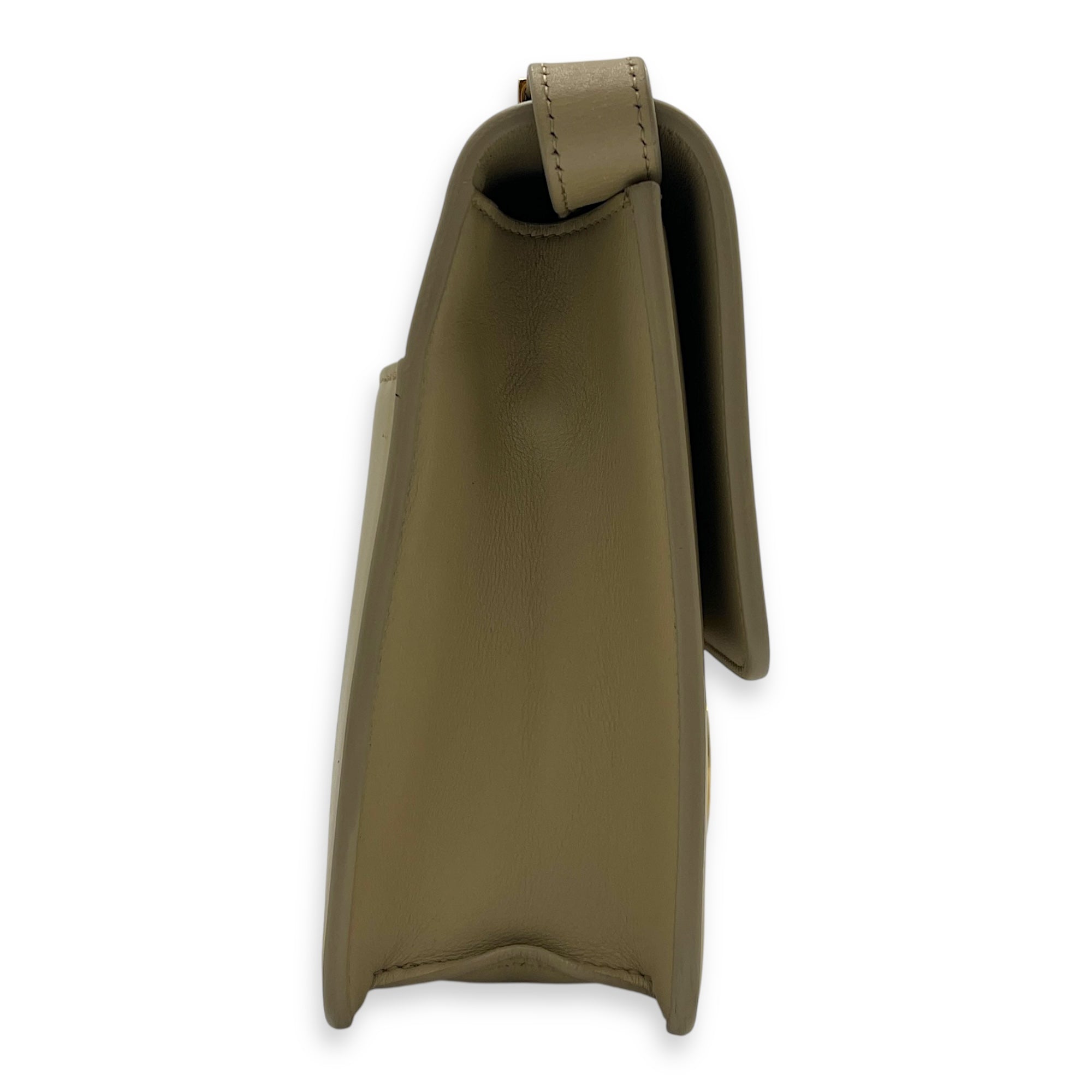 30 Montaigne Beige Shoulder Bag in Calfskin, Gold hardware