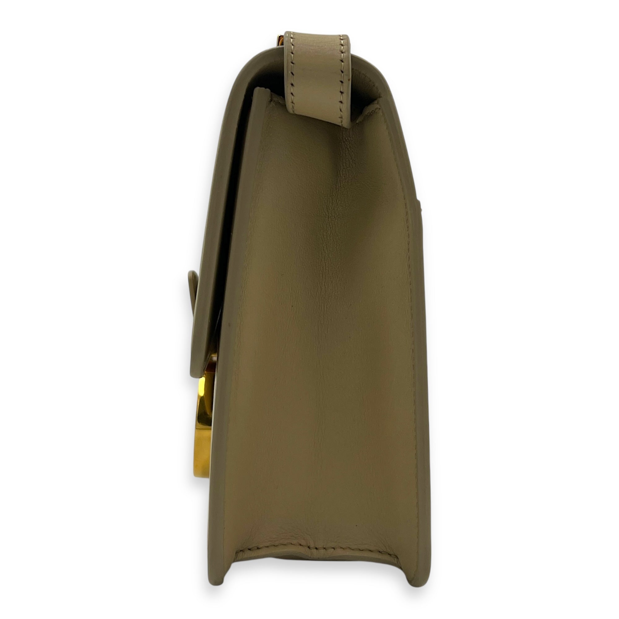 30 Montaigne Beige Shoulder Bag in Calfskin, Gold hardware