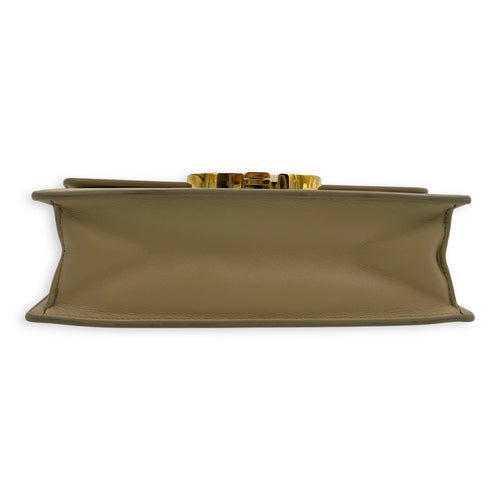 30 Montaigne Beige Shoulder Bag in Calfskin, Gold hardware