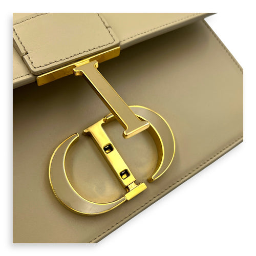 30 Montaigne Beige Shoulder Bag in Calfskin, Gold hardware