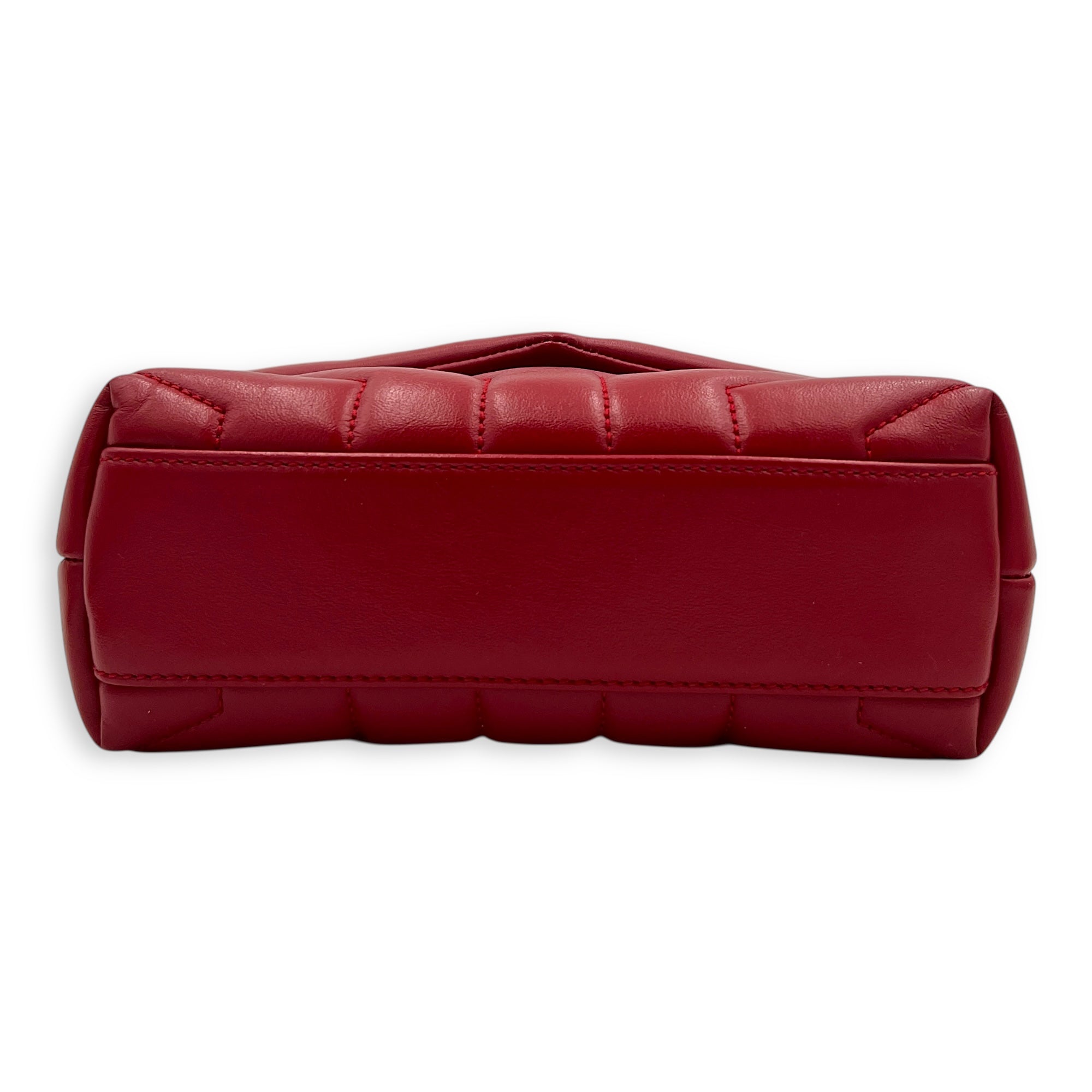 Loulou Toy Red Crossbody Bag in Calfskin, Silver hardware