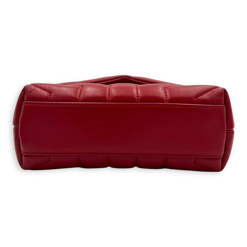 Loulou Toy Red Crossbody Bag in Calfskin, Silver hardware