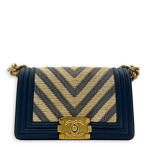 Boy Small Multi-colour Shoulder Bag in Calfskin, Gold hardware