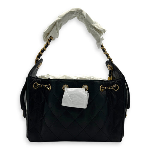 C25 Shoulder Bag Mini Black in Caviar Leather, Gold hardware