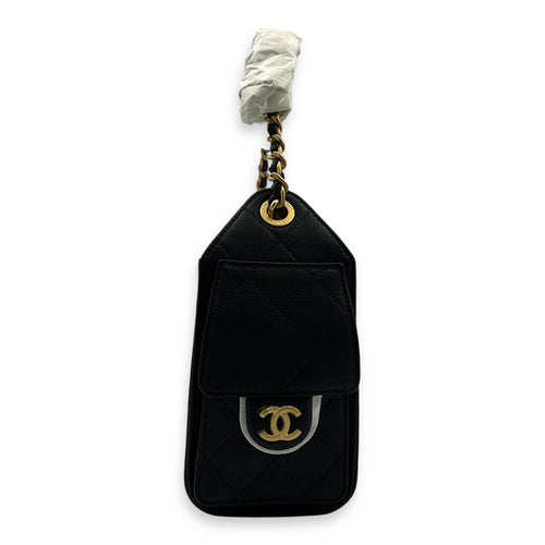 C25 Shoulder Bag Mini Black in Caviar Leather, Gold hardware