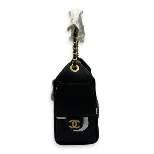 C25 Shoulder Bag Mini Black in Caviar Leather, Gold hardware