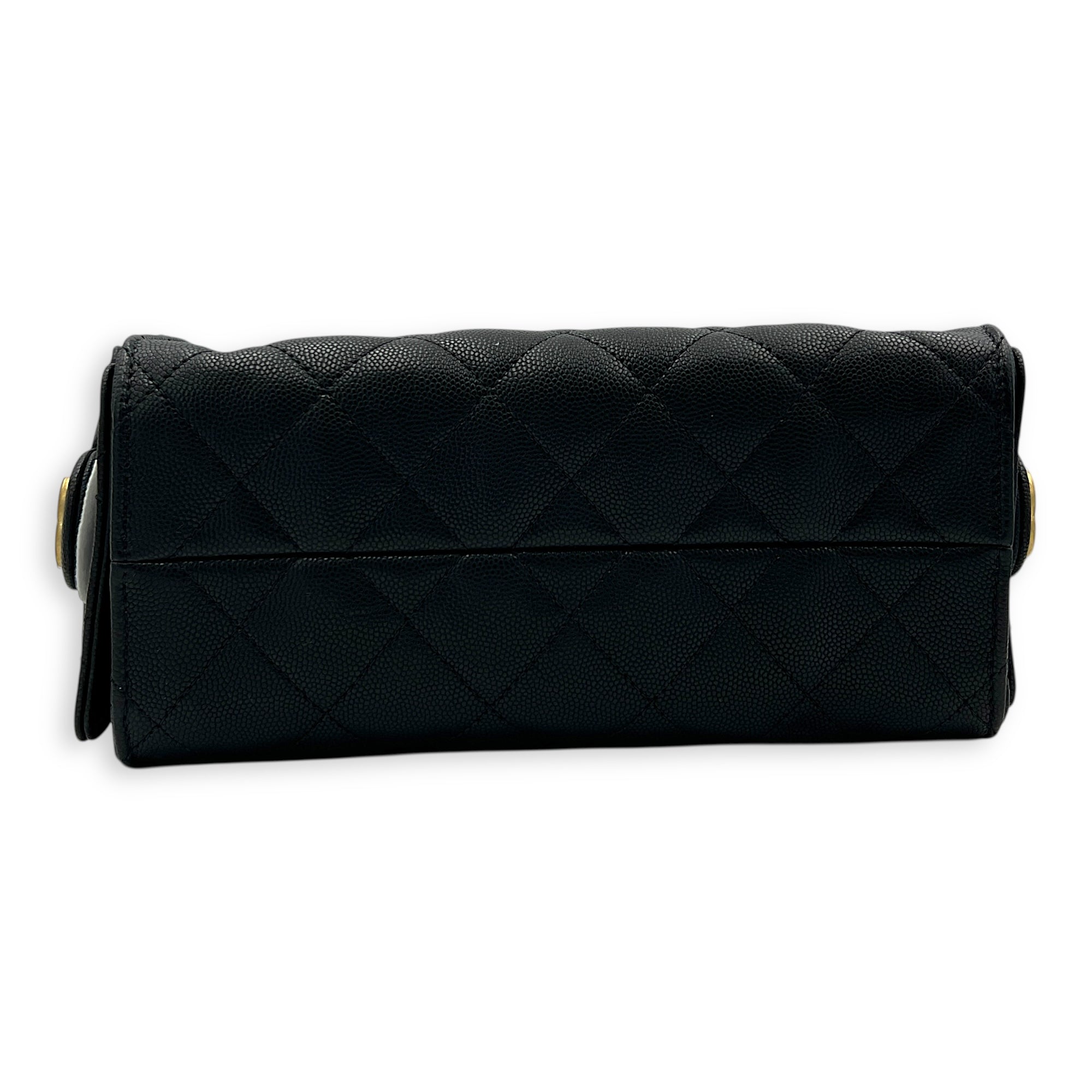 C25 Shoulder Bag Mini Black in Caviar Leather, Gold hardware