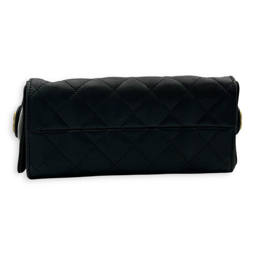 C25 Shoulder Bag Mini Black in Caviar Leather, Gold hardware