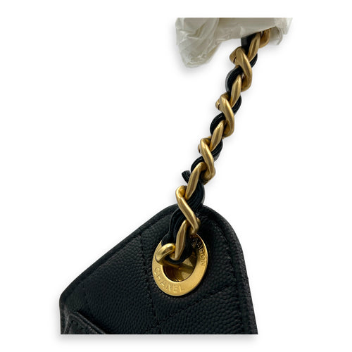C25 Shoulder Bag Mini Black in Caviar Leather, Gold hardware