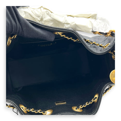 C25 Shoulder Bag Mini Black in Caviar Leather, Gold hardware