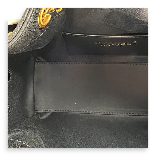 C25 Shoulder Bag Mini Black in Caviar Leather, Gold hardware