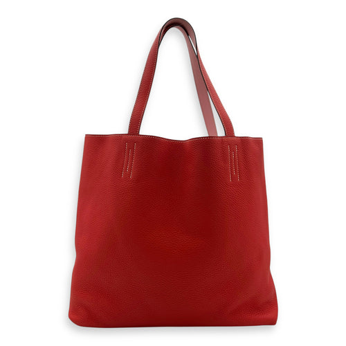 Double Sens 45 Sikkim Rose Sakura/Clemence Rouge Pivoine Tote Bag in Clemence
