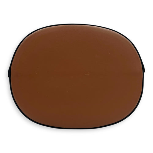 Tambour Brown Bucket Bag in Calfskin, Silver hardware