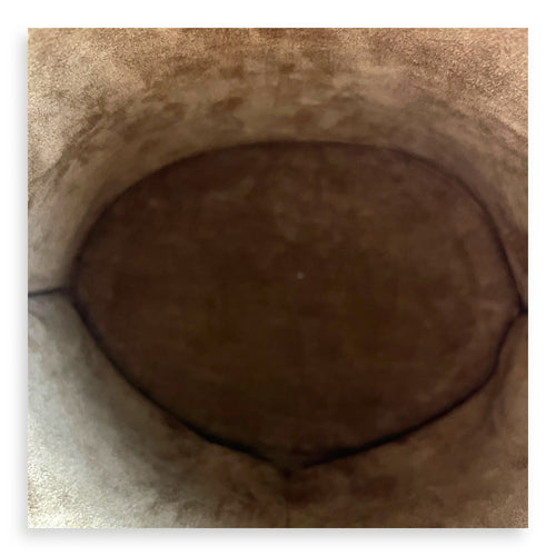 Gate Brown Bucket Bag in Calfskin, Silver hardware