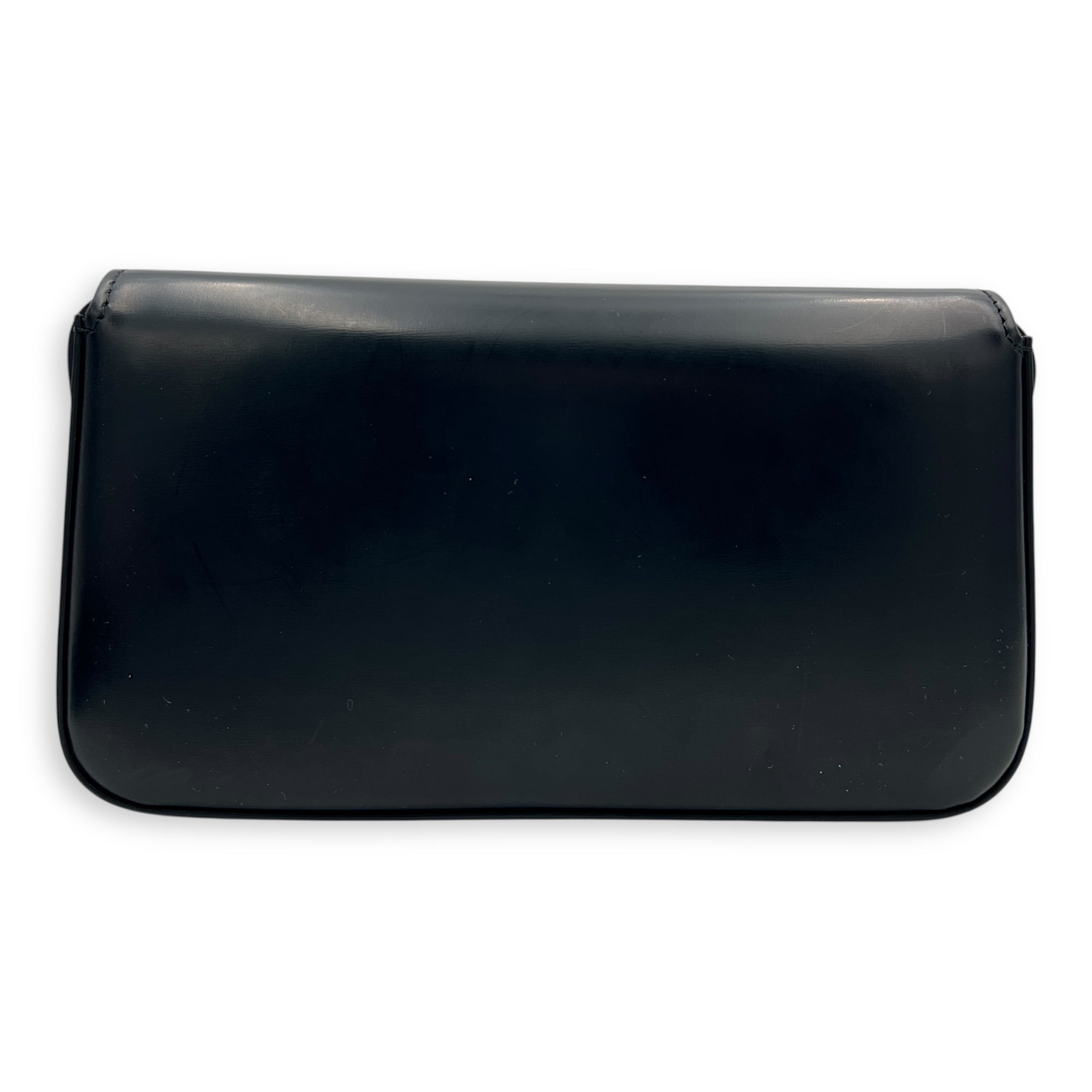 Triomphe Claude Black Shoulder Bag in Calfskin, Gold hardware