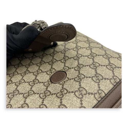 Dionysus Grey Tote Bag in Coated Canvas, Mixed hardware