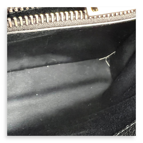 College Medium Black Shoulder Bag in Calfskin, Silver hardware